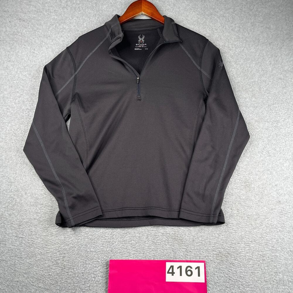 Spyder 1/2 Zip Long Sleeve Pullover Casual Mens Small Black Lightweight